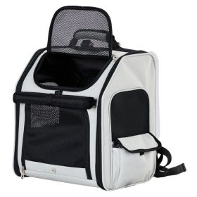 Pet Carrier Backpack, Expandable Cat Dog Carrier With Back Extension, Breathable Mesh Travel Backpack For Small Dogs Cats, Soft-Sided Pet Backpac (Color: Light Grey)